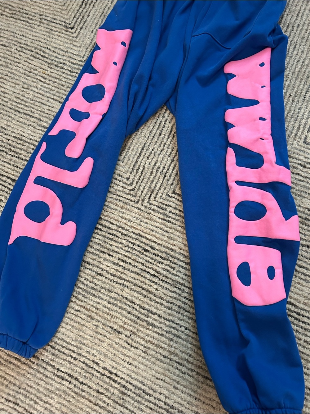 Sp5der Beluga Sweatpants Blue And Pink Size Medium
